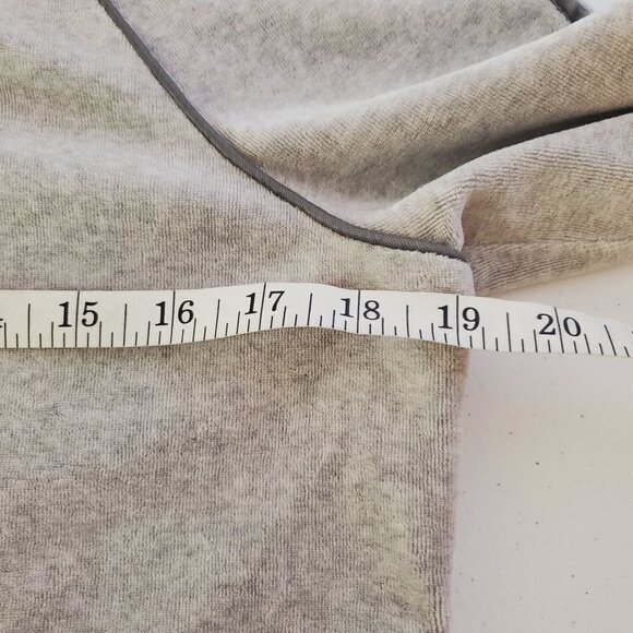 Express L Velour Vintage track jacket Gray & dark Gray stripes Full zip Hooded - Picture 11 of 11